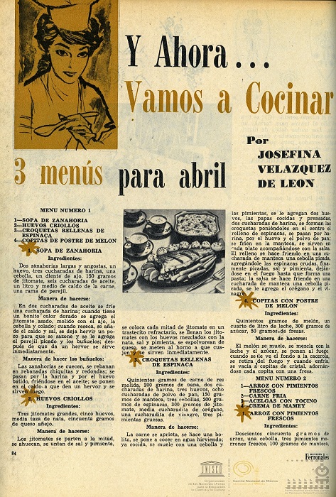 Vamos a cocinar. Abril 1960