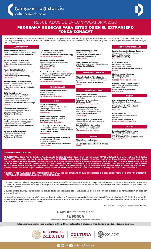 Resultados Fonca Programa de Becas para estudios en el extranjero Fonca ...