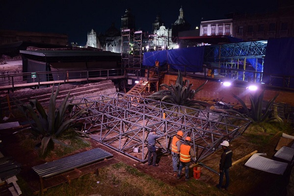 Avanza la colocación de la nueva cubierta de la Casa de las Águilas. Foto. INAH (3)