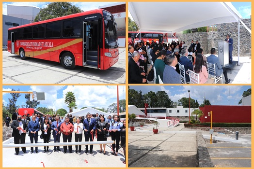 19 Preside Rector de la UATx donación de autobús e inauguración de circuito vial